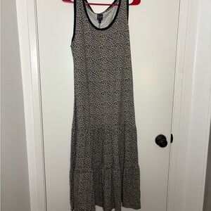 GAP Black and White Ruffled Tiered Maxi Sundress